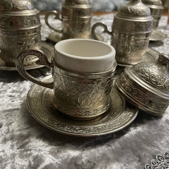 Stainless steel Turkish coffee set. Ottoman Empire style - Picture 3 of 4